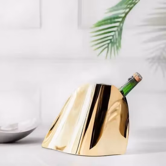 Большой роскошный двухслойный охладитель вина из нержавеющей стали для вечеринок, ведро для льда с ручкой